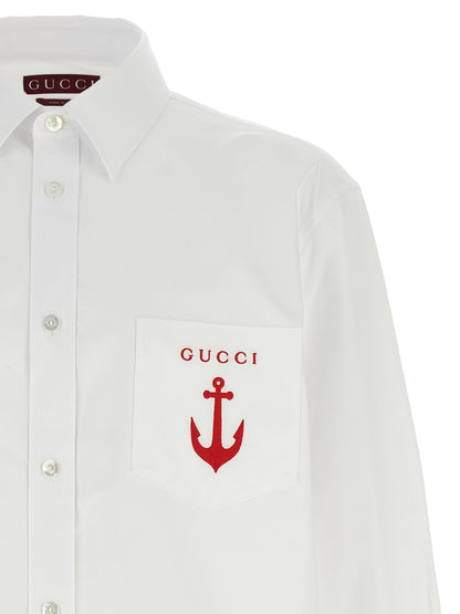 Gucci White Cotton Poplin Shirt