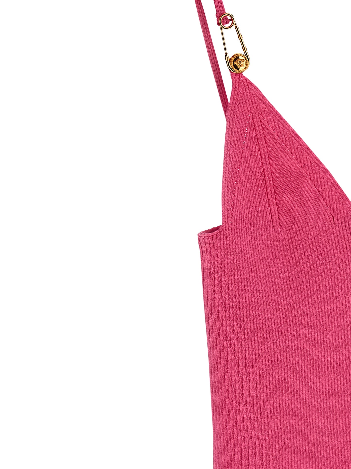 Versace Fuchsia Viscose Sleeveless Top with Safety Pin Details