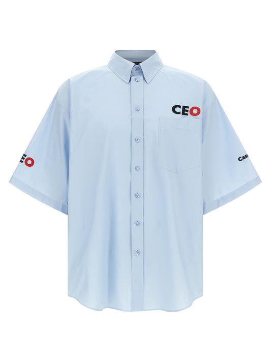 Balenciaga Blue Cotton Poplin Shirt