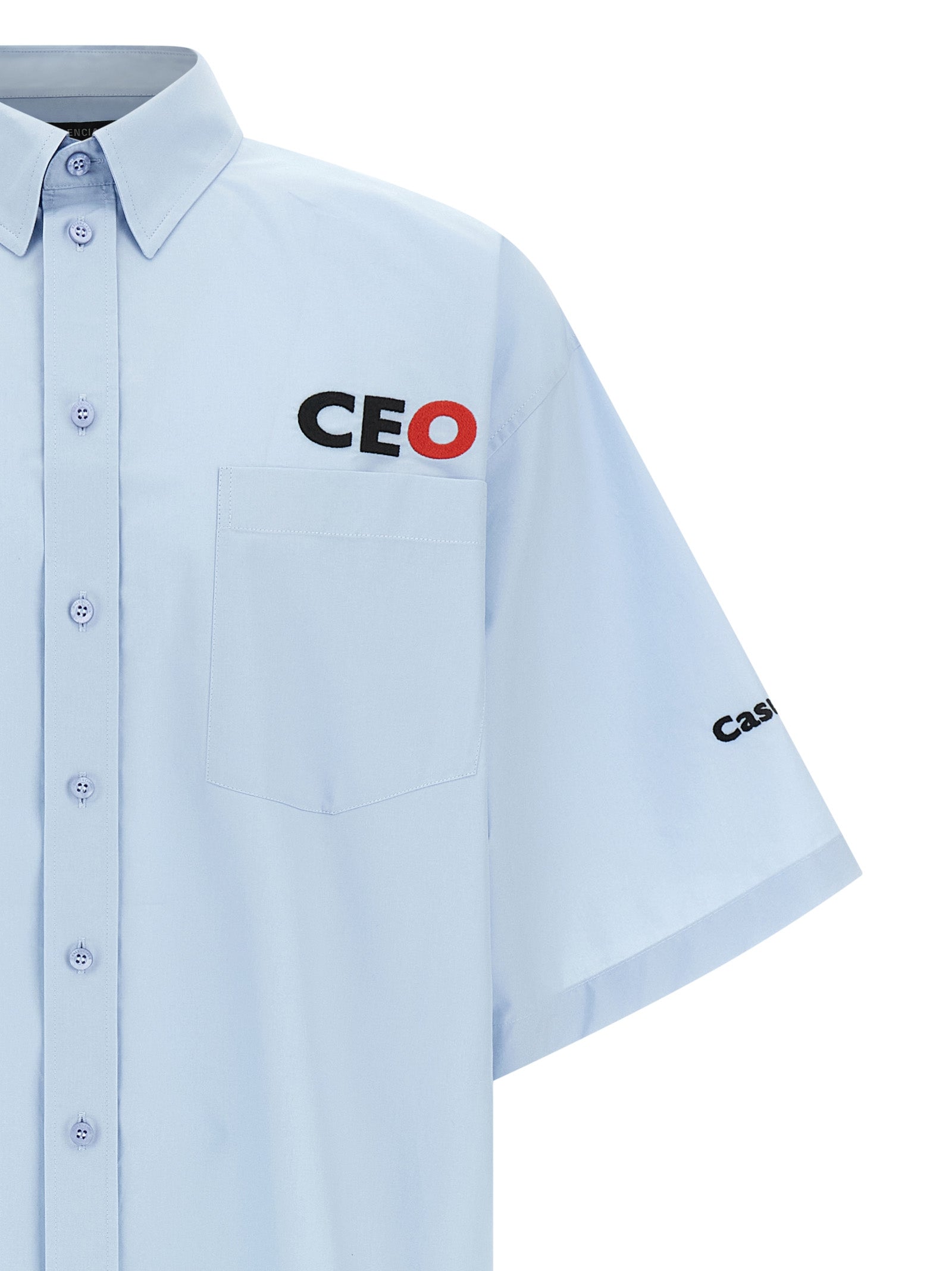 Balenciaga Blue Cotton Poplin Shirt