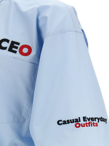 Balenciaga Blue Cotton Poplin Shirt