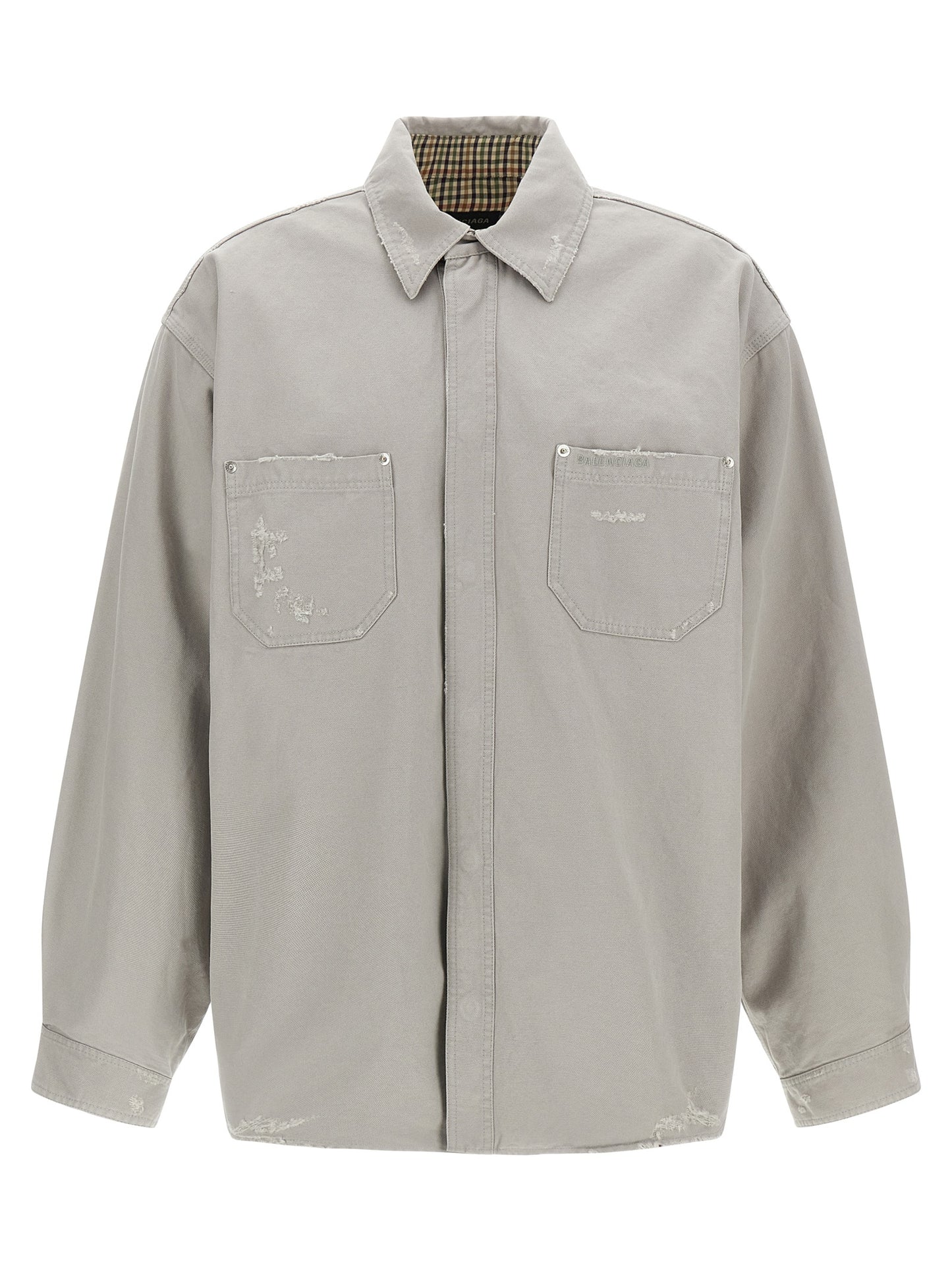 Balenciaga Workwear Overshirt in Gray Cotton