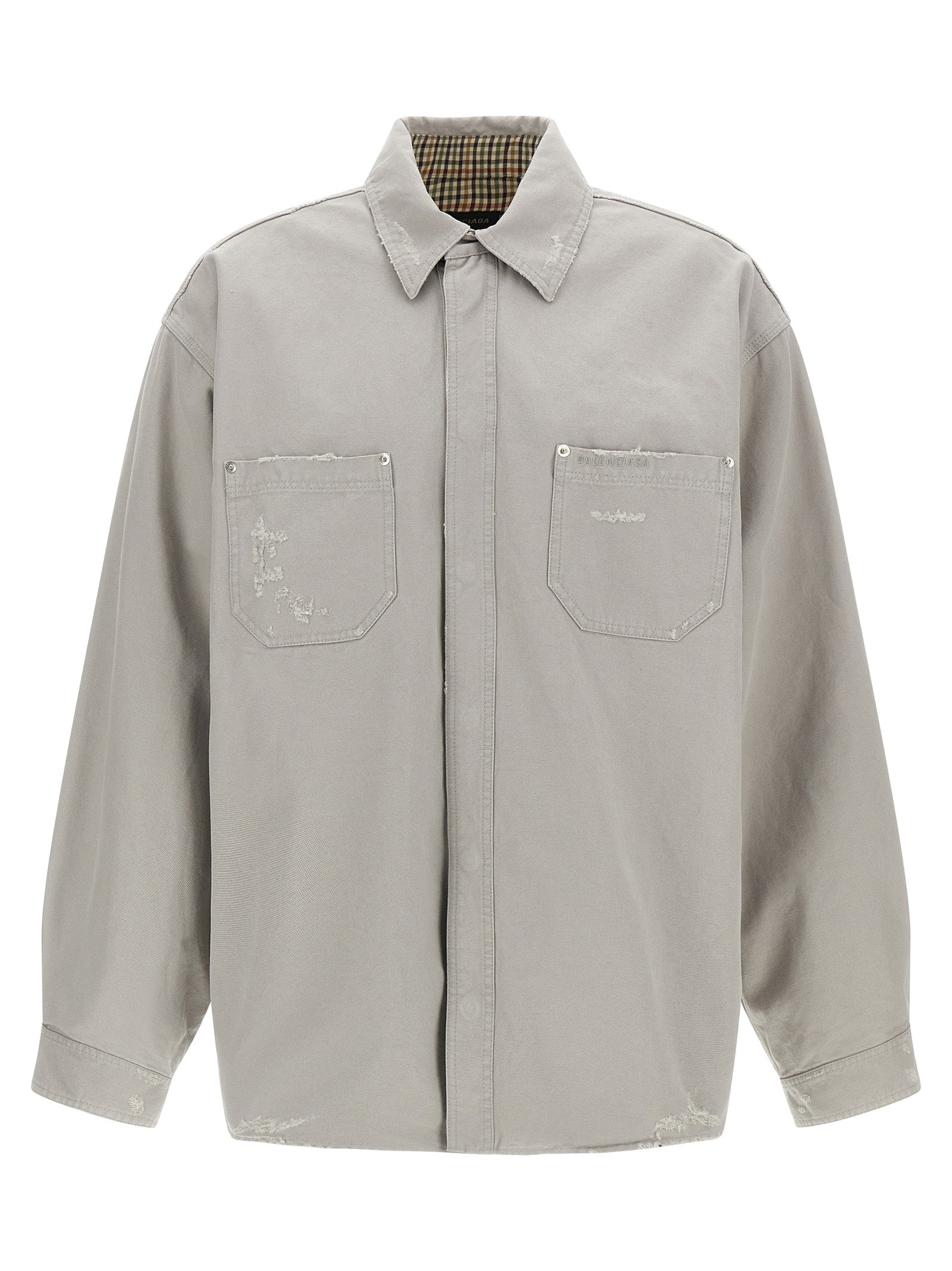Balenciaga Workwear Overshirt in Gray Cotton