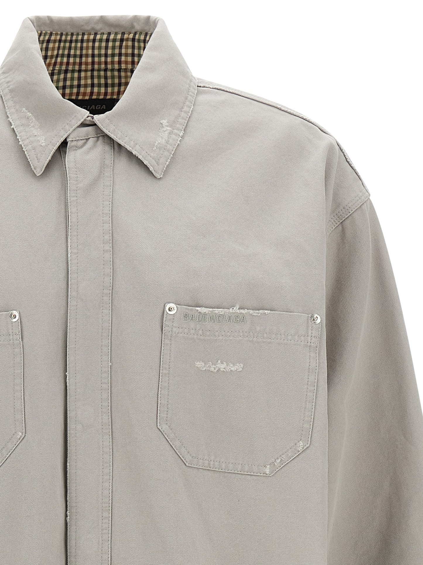 Balenciaga Workwear Overshirt in Gray Cotton