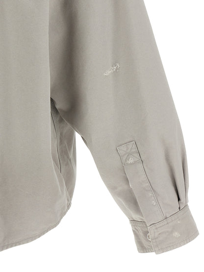 Balenciaga Workwear Overshirt in Gray Cotton