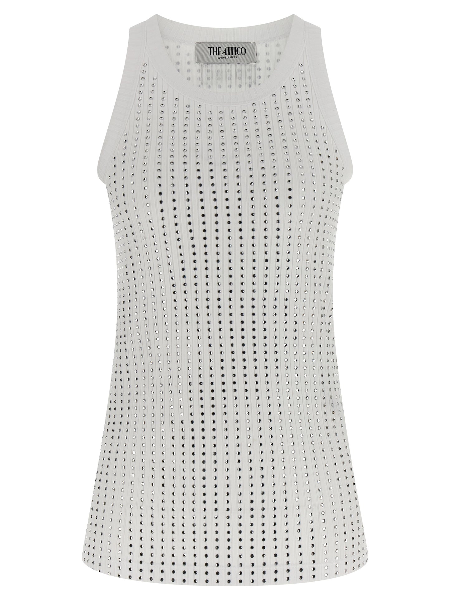 The Attico White Cotton Sleeveless T-Shirt