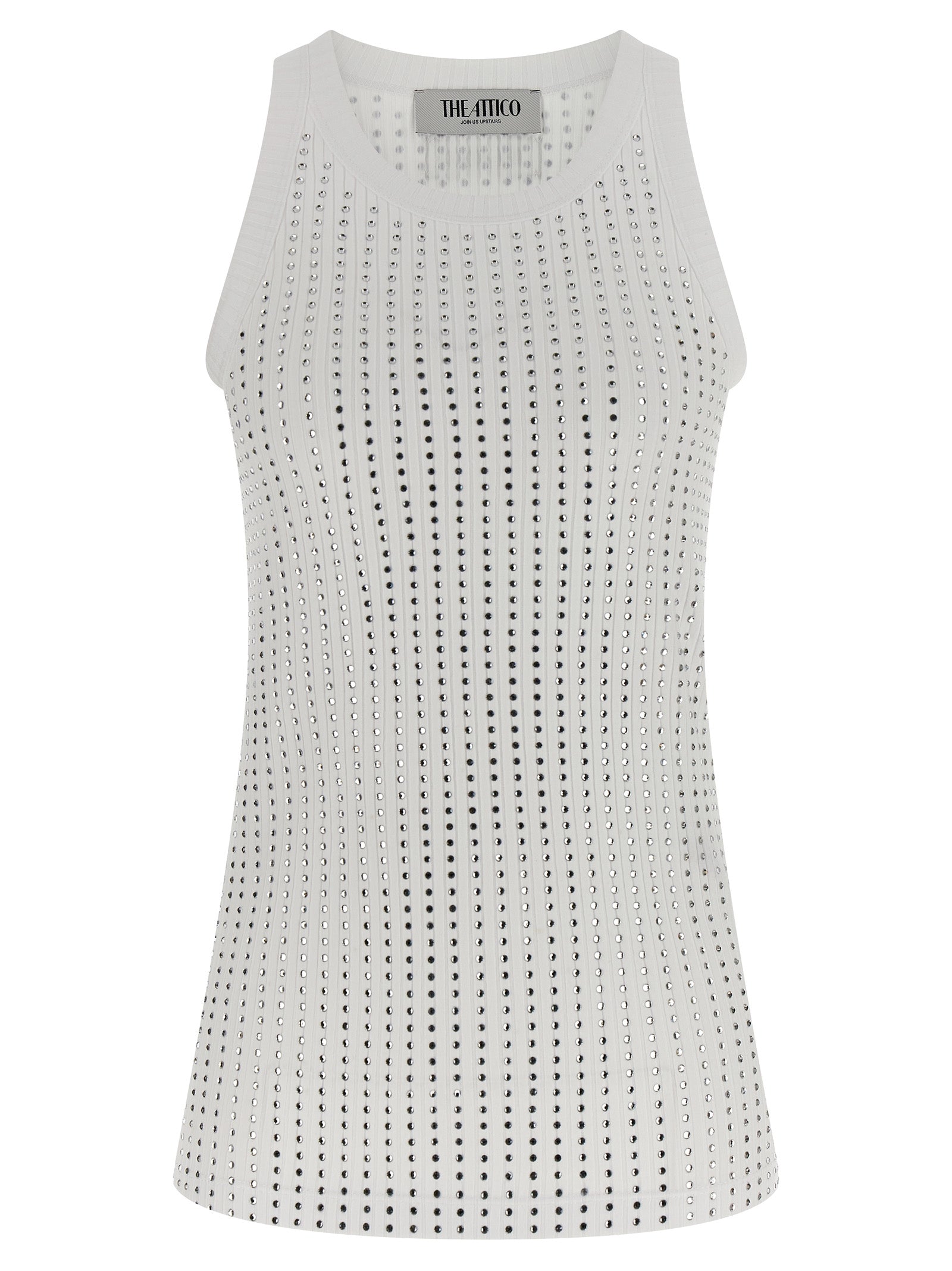 The Attico White Cotton Sleeveless T-Shirt