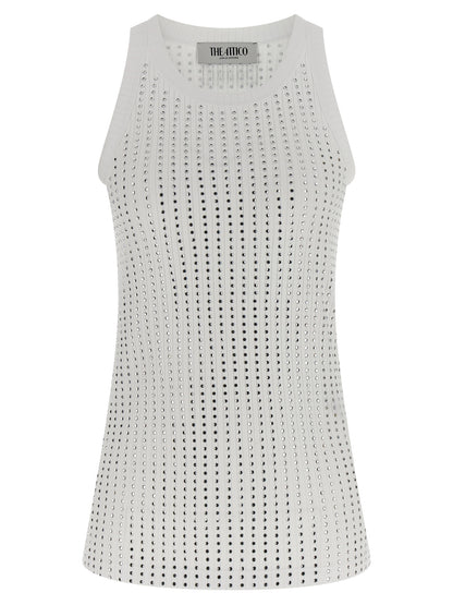 The Attico White Cotton Sleeveless T-Shirt