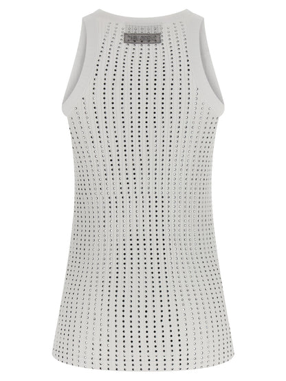 The Attico White Cotton Sleeveless T-Shirt