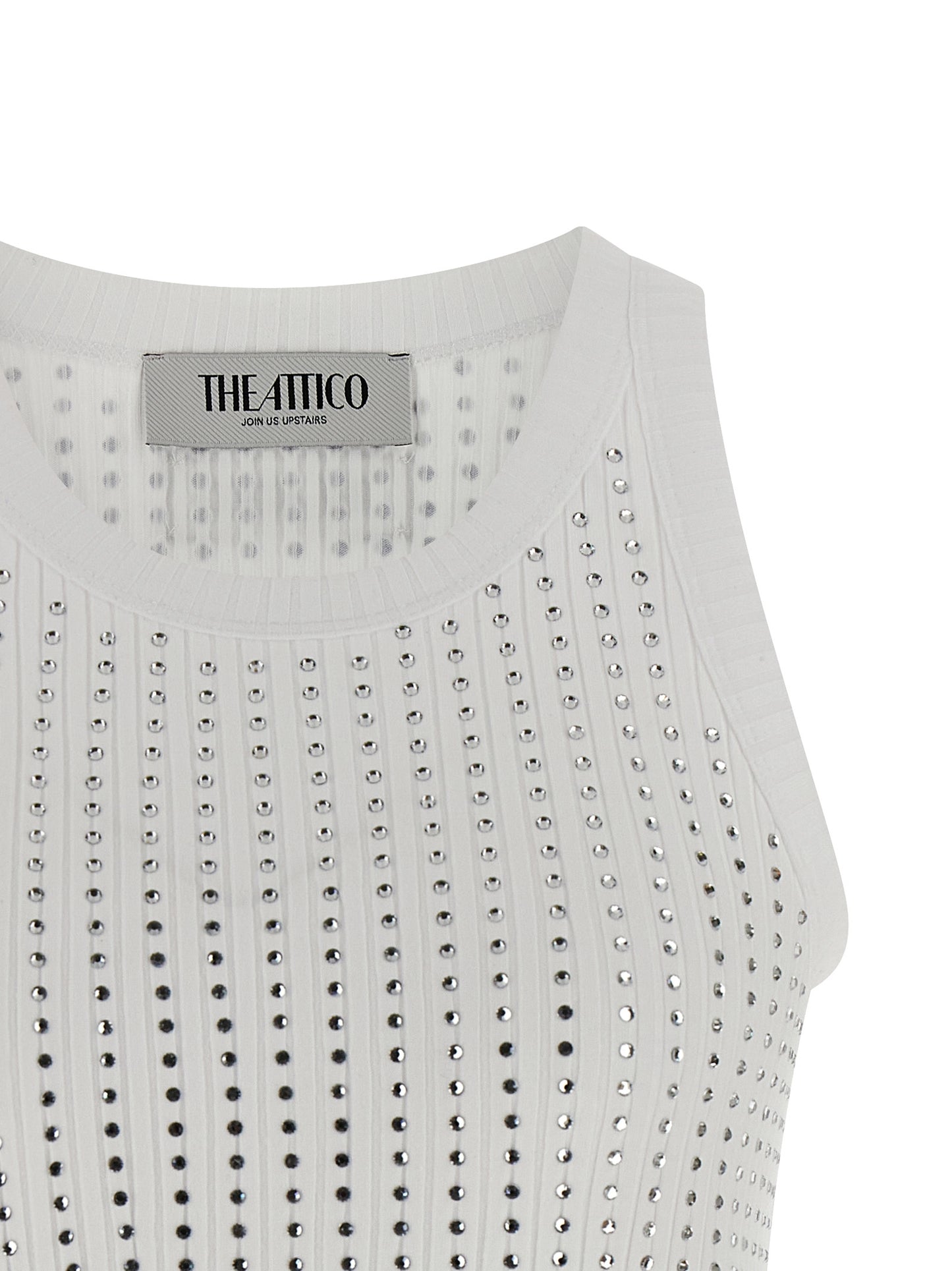 The Attico White Cotton Sleeveless T-Shirt