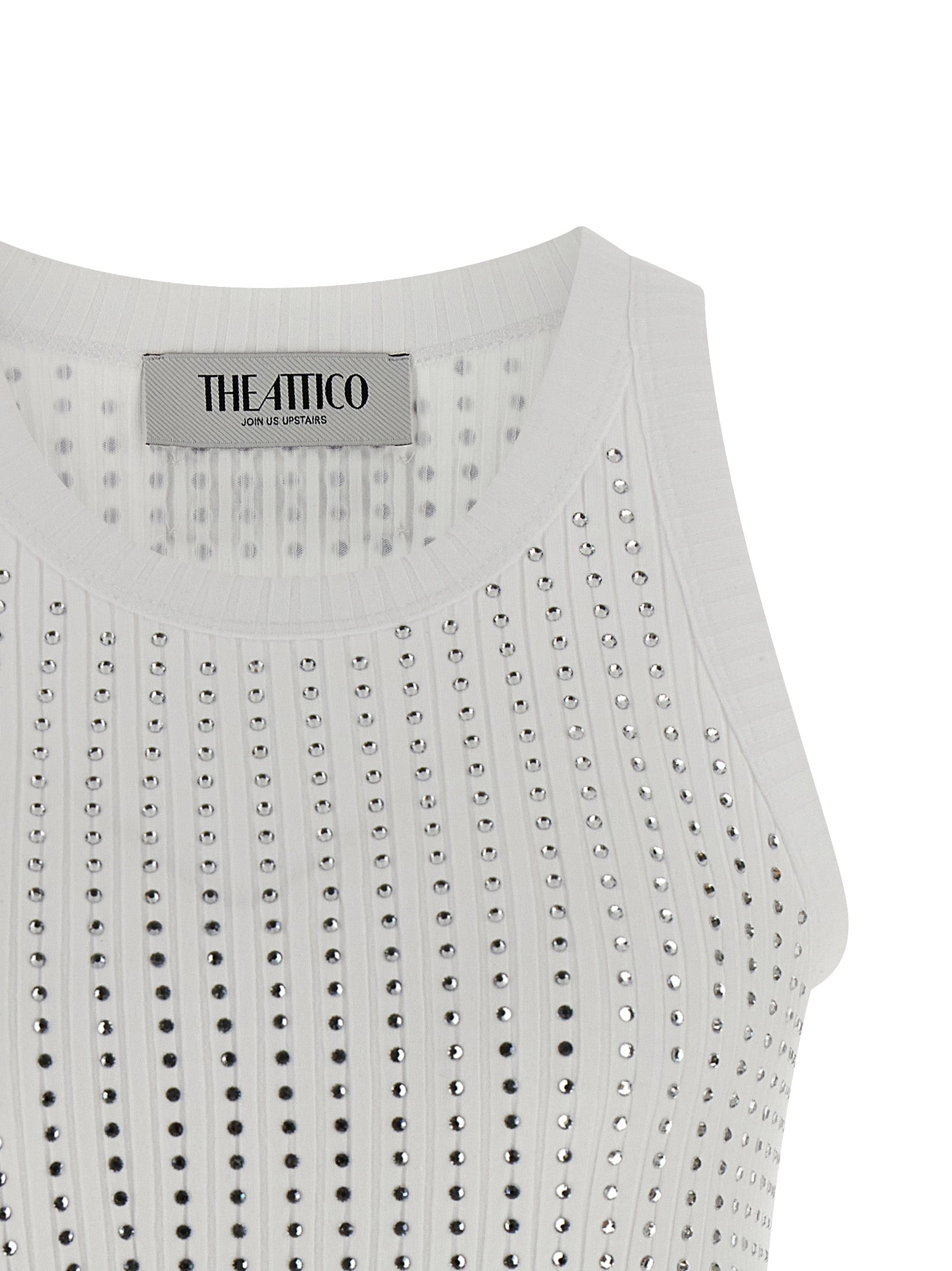 The Attico White Cotton Sleeveless T-Shirt