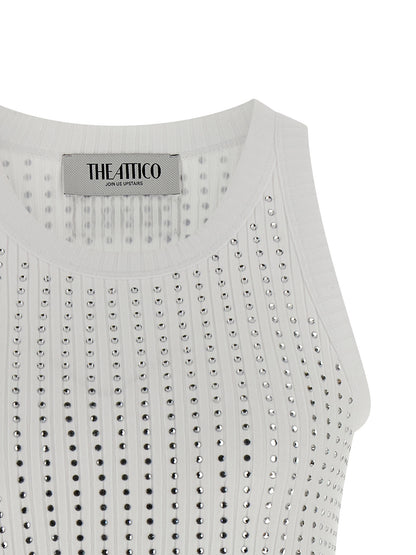 The Attico White Cotton Sleeveless T-Shirt