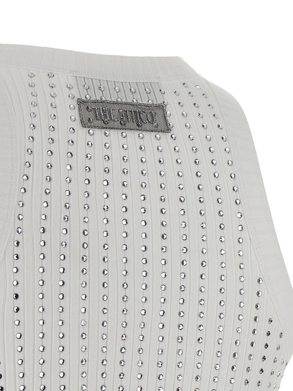 The Attico White Cotton Sleeveless T-Shirt
