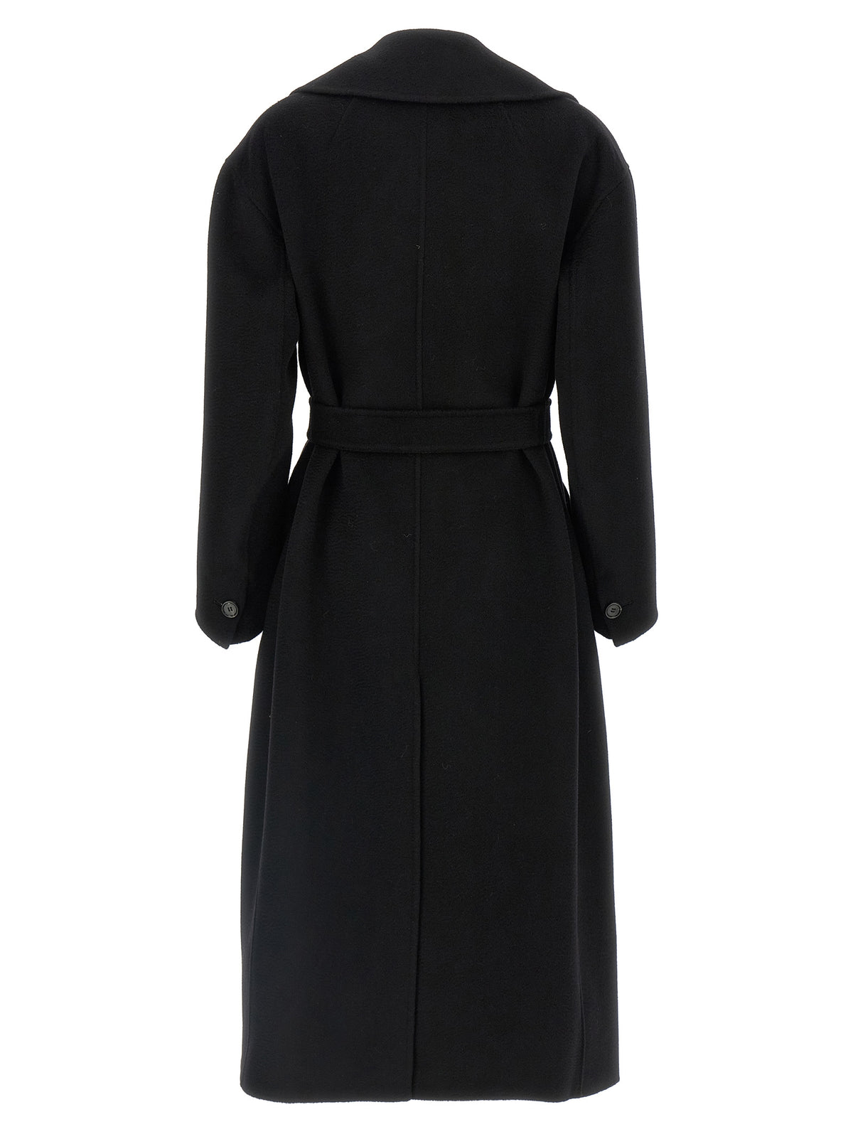 S Max Mara Black Virgin Wool Coat