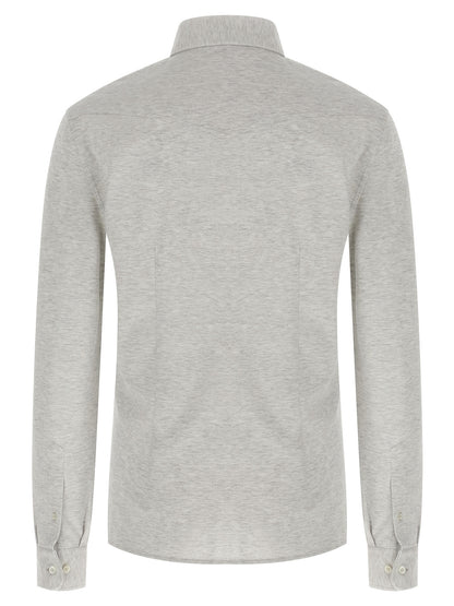 Brunello Cucinelli Gray Cotton Blouse