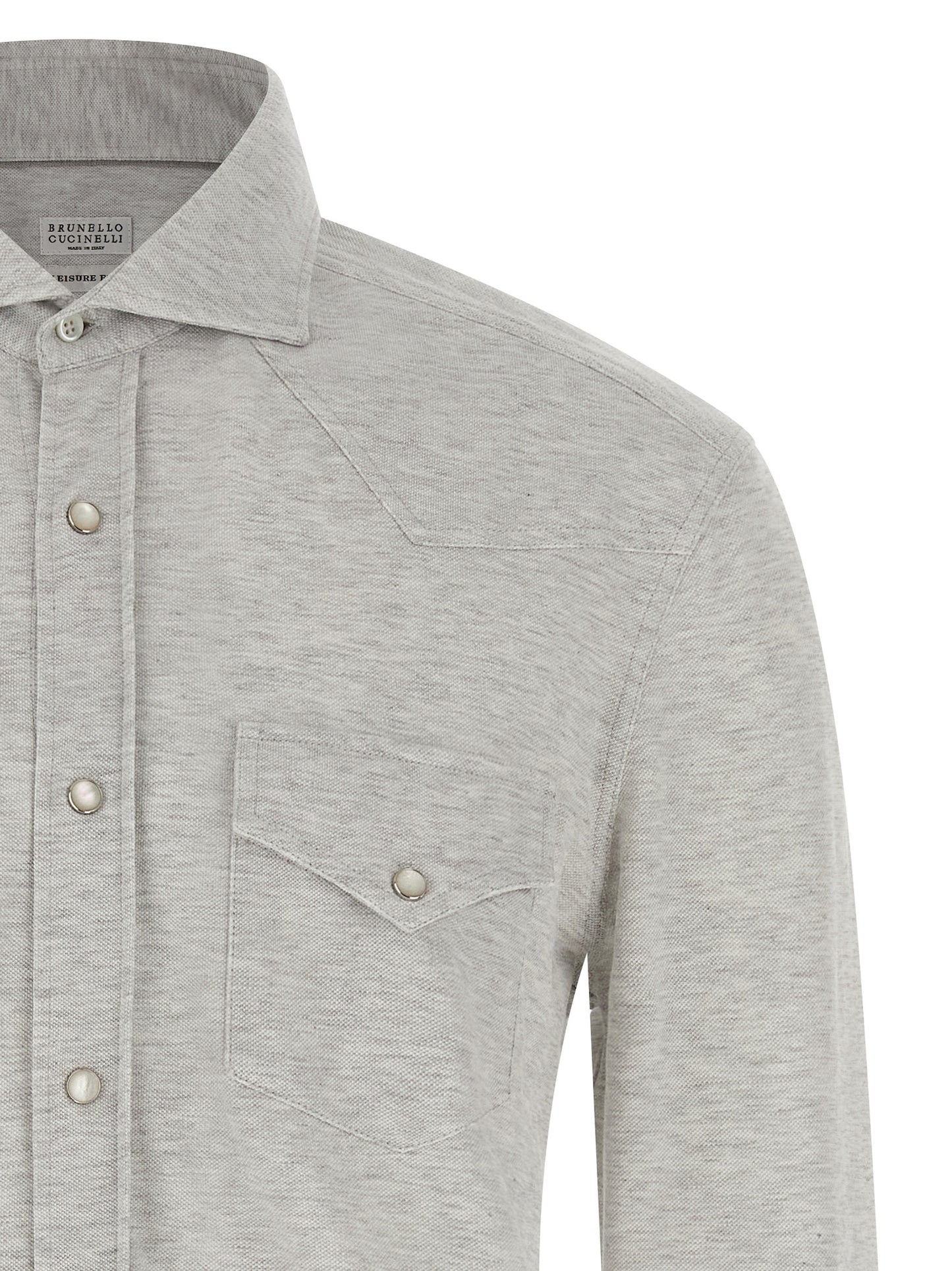 Brunello Cucinelli Gray Cotton Blouse