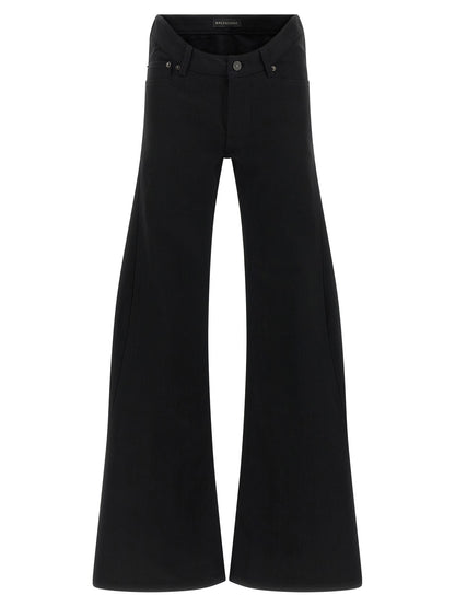 Balenciaga Black Cotton Flared Jeans