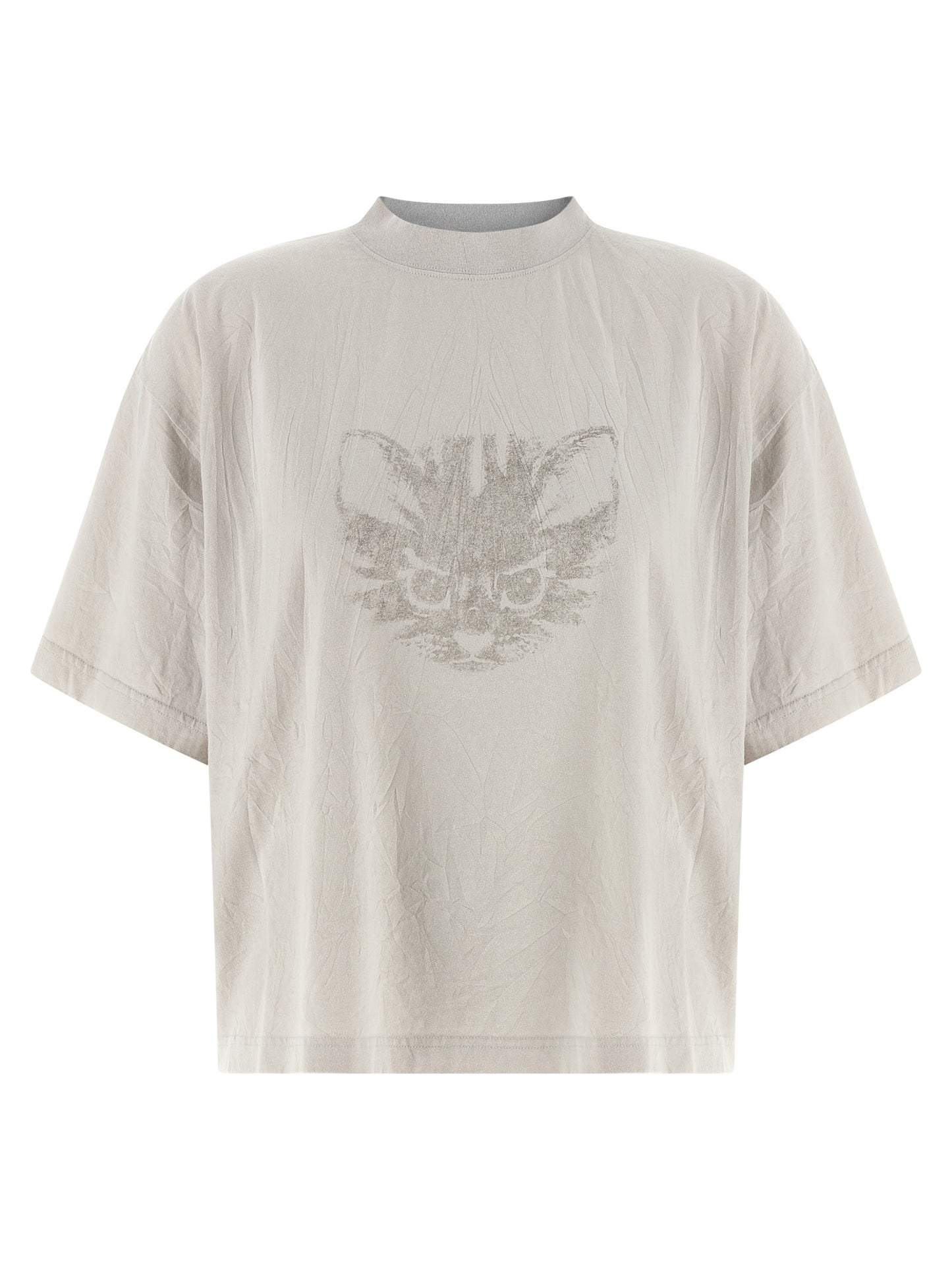 Balenciaga White Cotton 'Kittycat' Crop T-Shirt