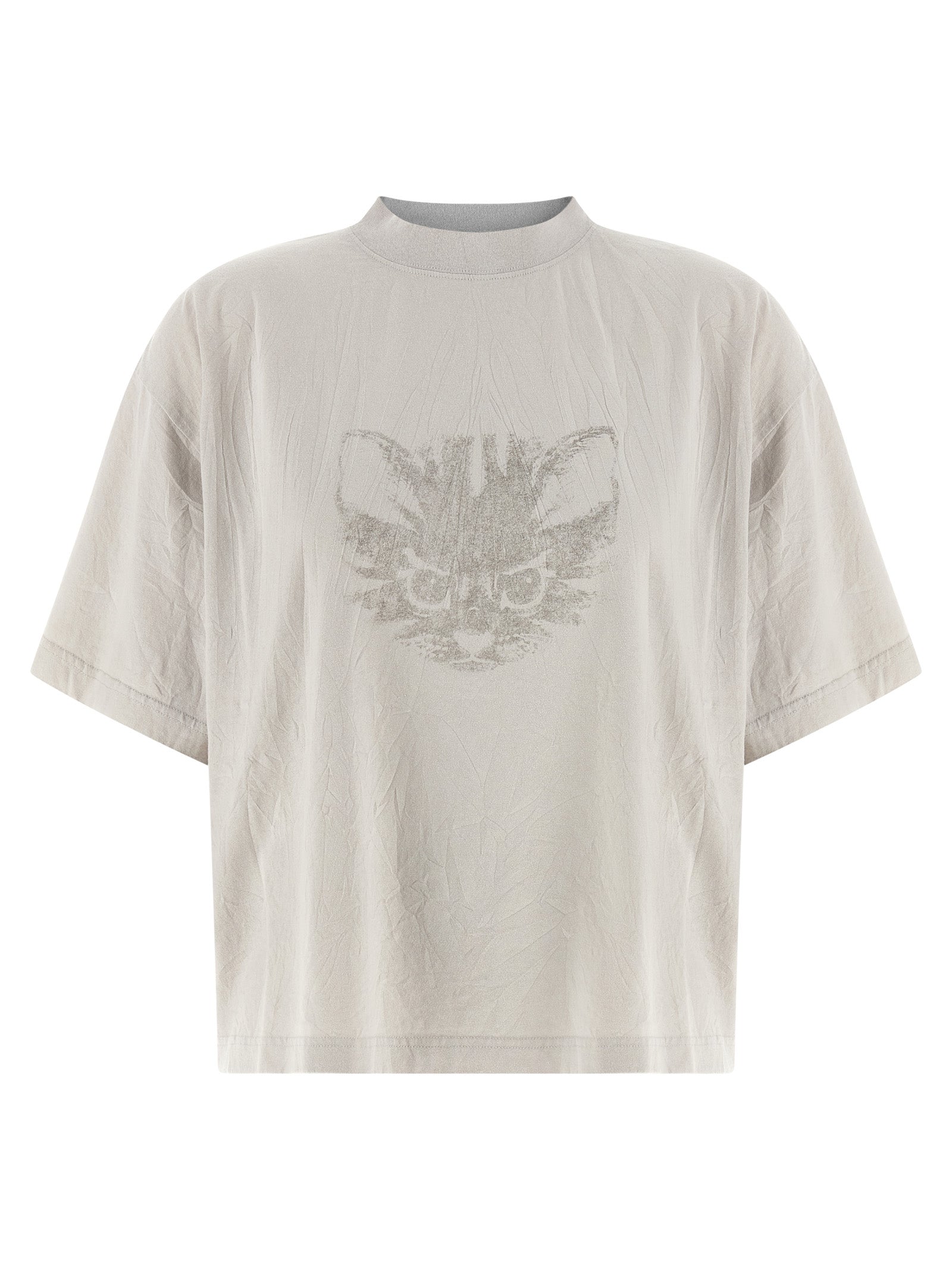 Balenciaga White Cotton 'Kittycat' Crop T-Shirt