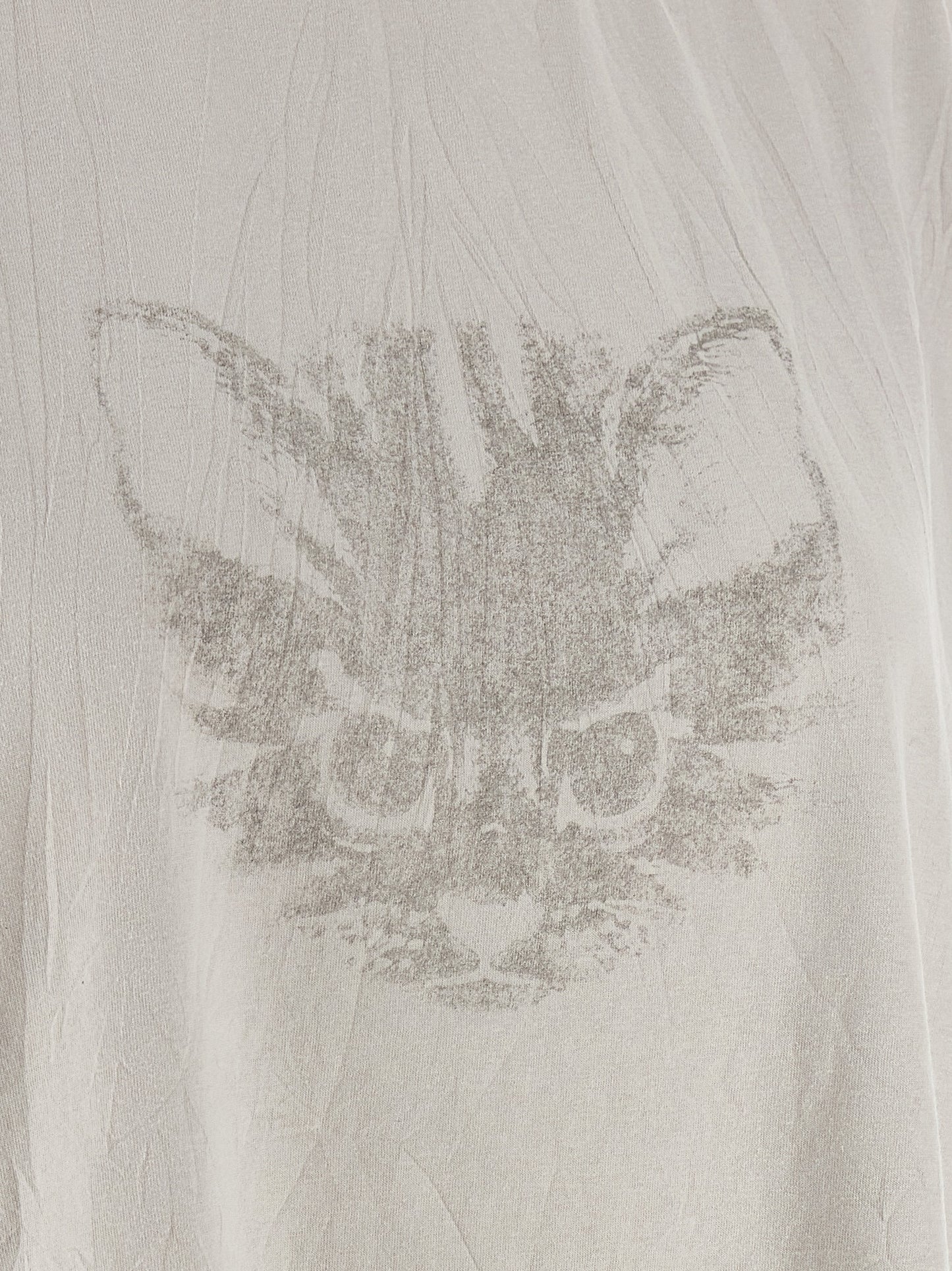 Balenciaga White Cotton 'Kittycat' Crop T-Shirt