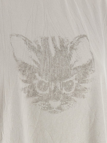 Balenciaga White Cotton 'Kittycat' Crop T-Shirt