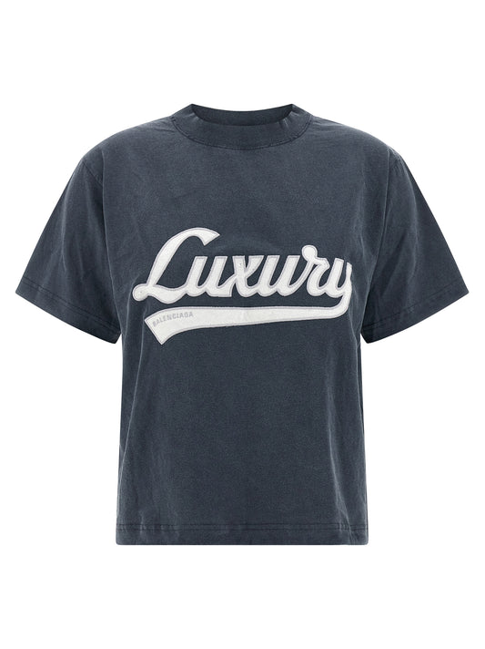 Balenciaga Blue Cotton Sportswear T-Shirt