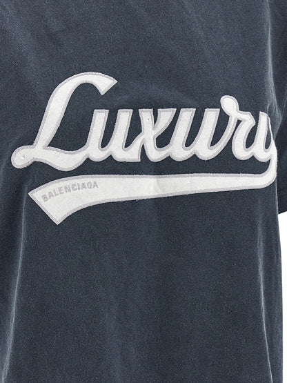 Balenciaga Blue Cotton Sportswear T-Shirt