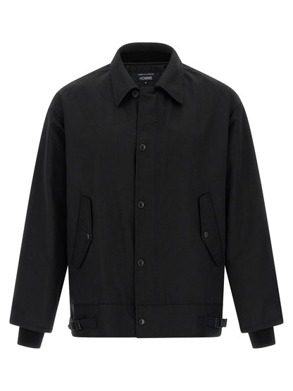 Comme Des Garçons Black Polyester and Wool Full-Length Jacket