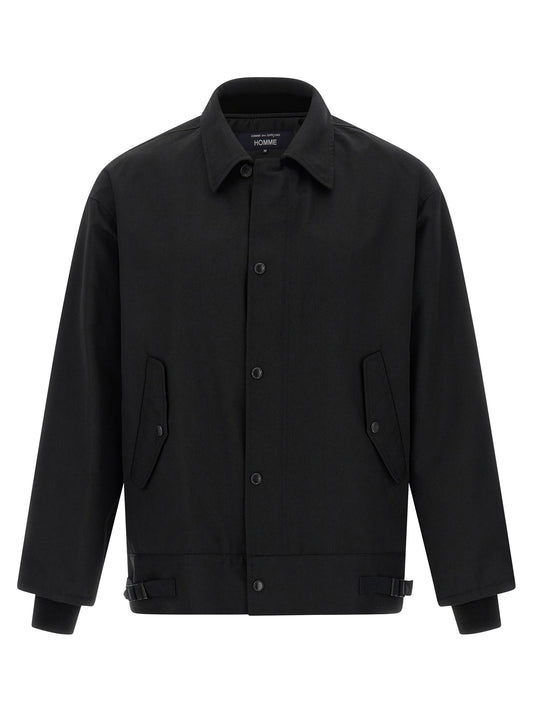 Comme Des Garçons Black Polyester and Wool Full-Length Jacket