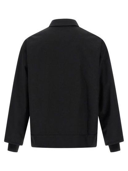 Comme Des Garçons Black Polyester and Wool Full-Length Jacket