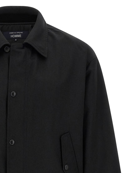 Comme Des Garçons Black Polyester and Wool Full-Length Jacket