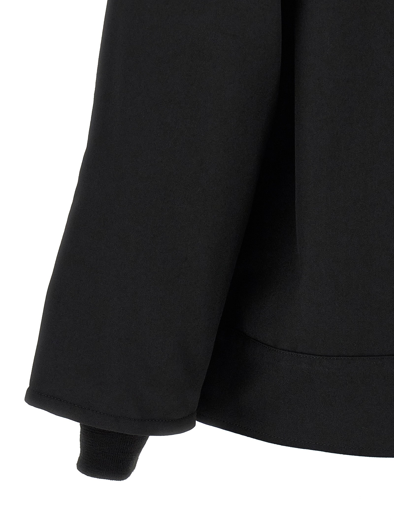 Comme Des Garçons Black Polyester and Wool Full-Length Jacket