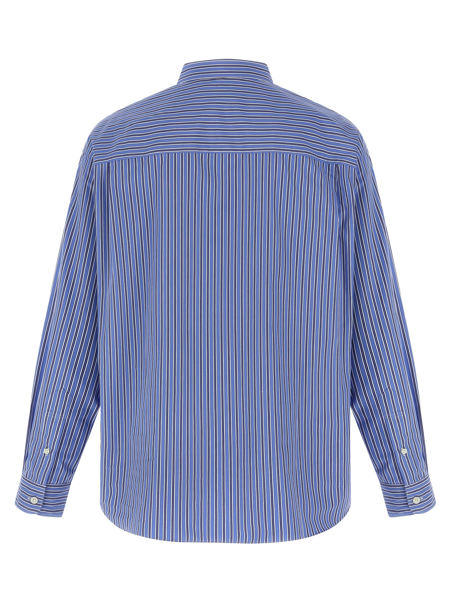 Comme Des Garçons Blue Striped Cotton Poplin Blouse