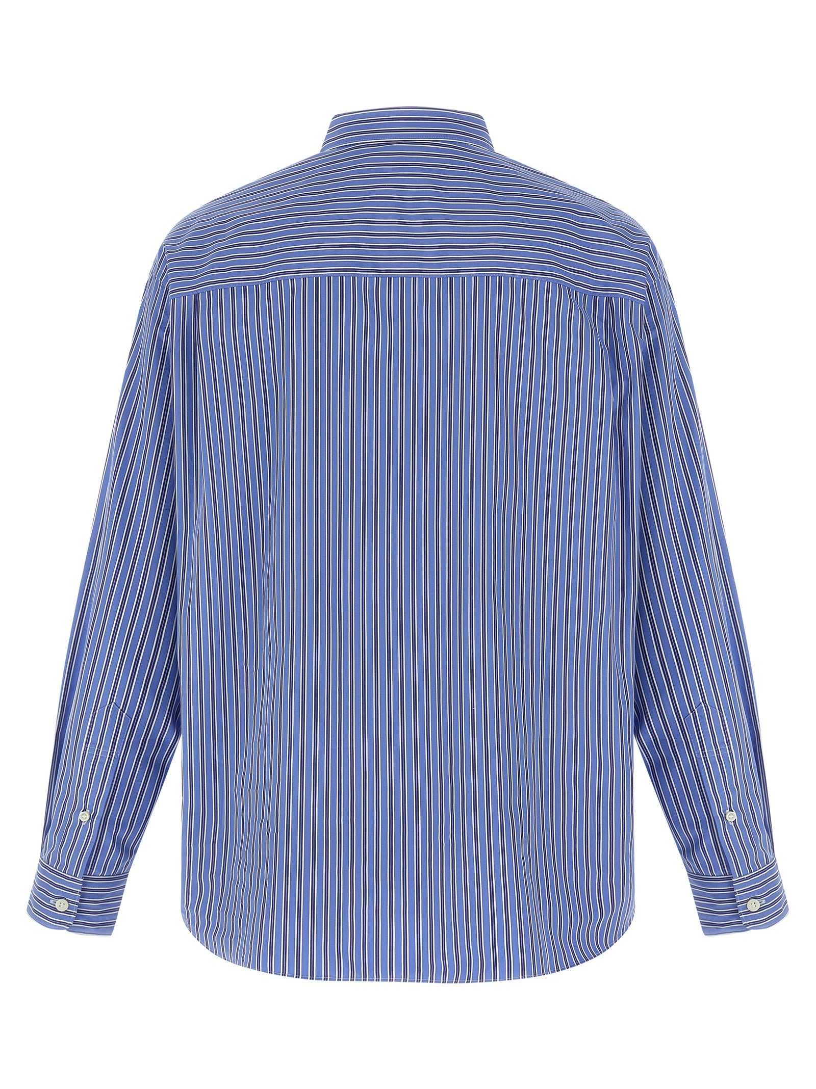 Comme Des Garçons Blue Striped Cotton Poplin Blouse