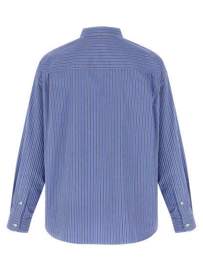 Comme Des Garçons Blue Striped Cotton Poplin Blouse