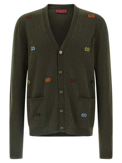 Gucci Bicolor Cashmere Cardigan in Green