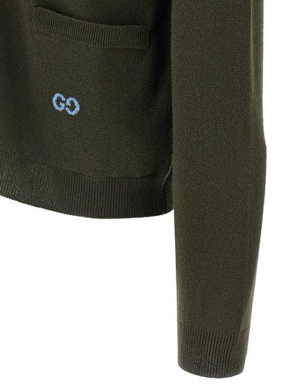Gucci Bicolor Cashmere Cardigan in Green