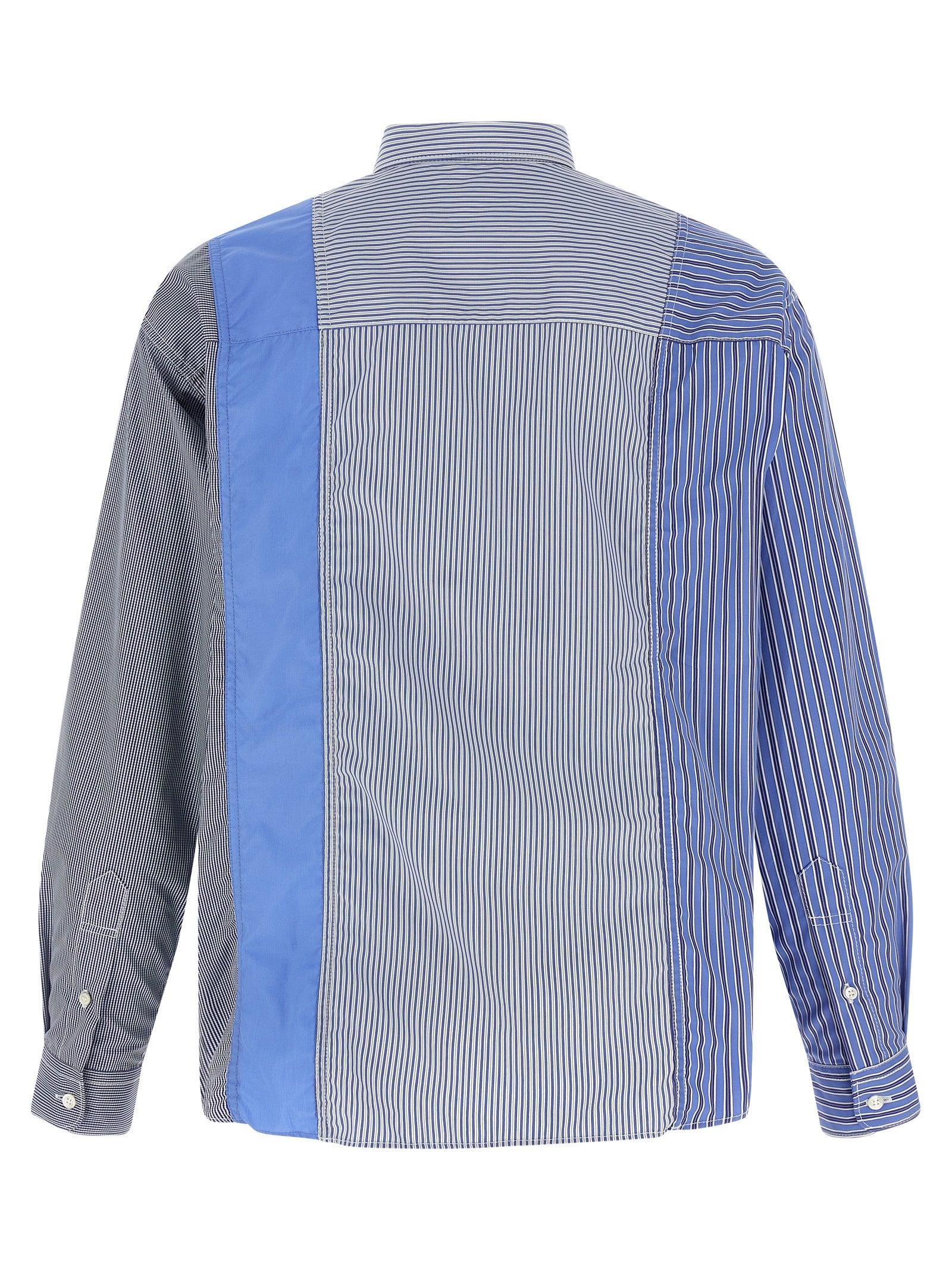 Comme des Garçons Blue Cotton Patchwork Blouse