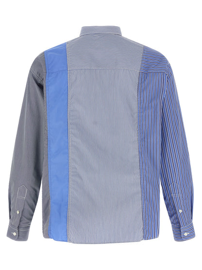 Comme des Garçons Blue Cotton Patchwork Blouse