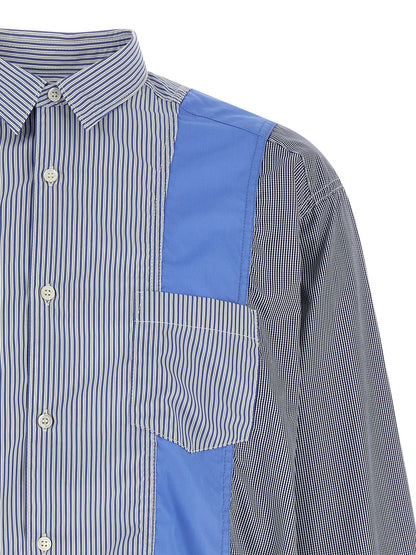 Comme des Garçons Blue Cotton Patchwork Blouse