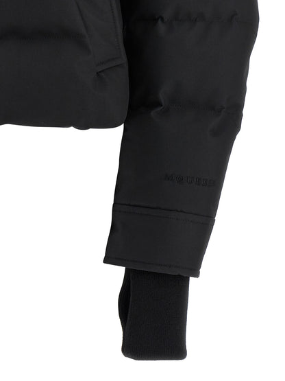 Alexander McQueen Black Cropped Polyamide Jacket