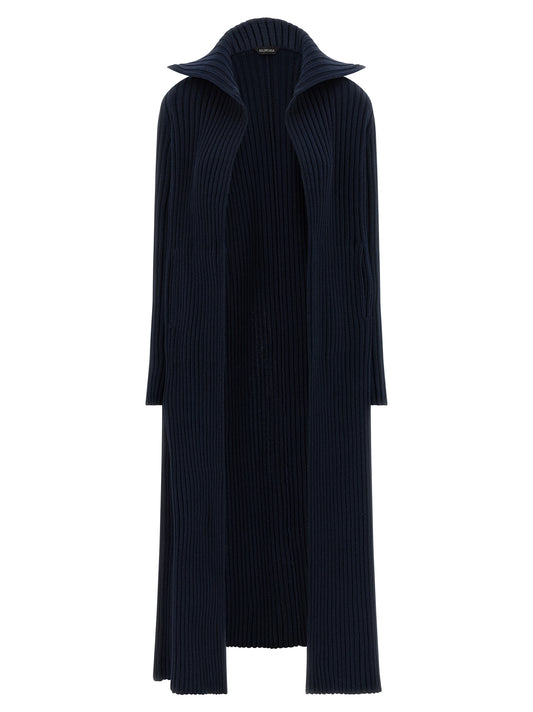 Balenciaga Blue Polyester Maxi Cardigan