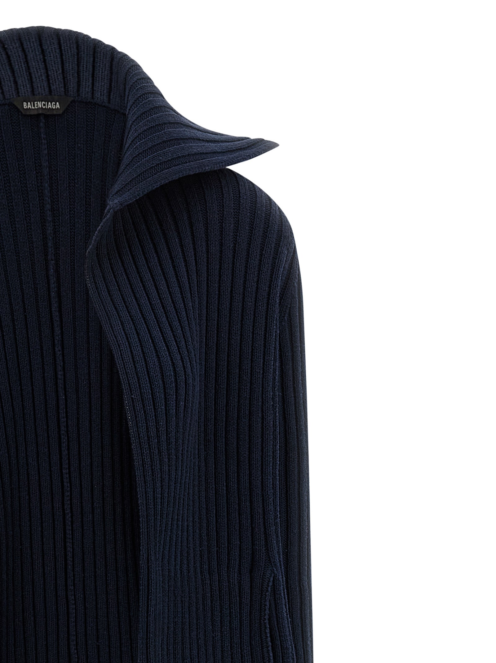 Balenciaga Blue Polyester Maxi Cardigan