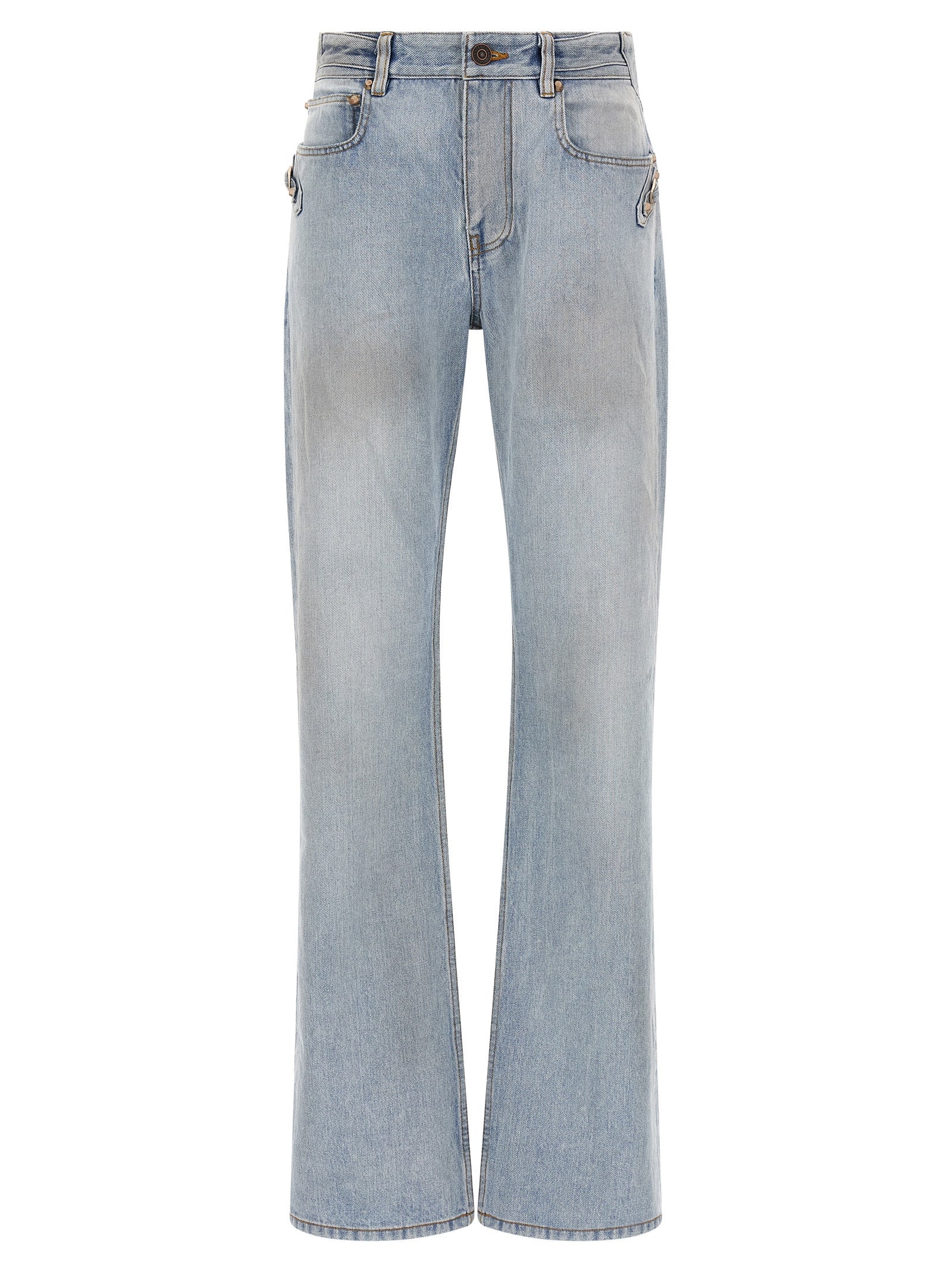 Balenciaga City Light Blue Cotton Straight-Leg Jeans