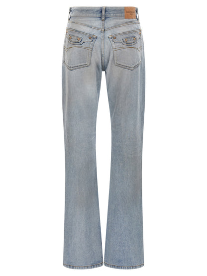 Balenciaga City Light Blue Cotton Straight-Leg Jeans