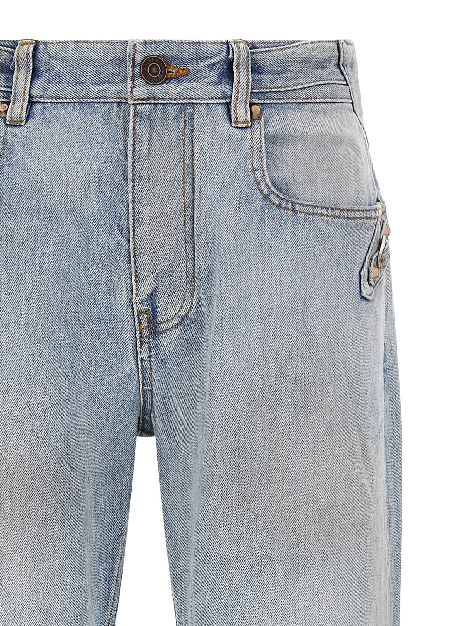 Balenciaga City Light Blue Cotton Straight-Leg Jeans