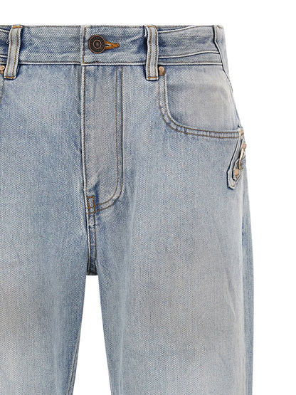 Balenciaga City Light Blue Cotton Straight-Leg Jeans