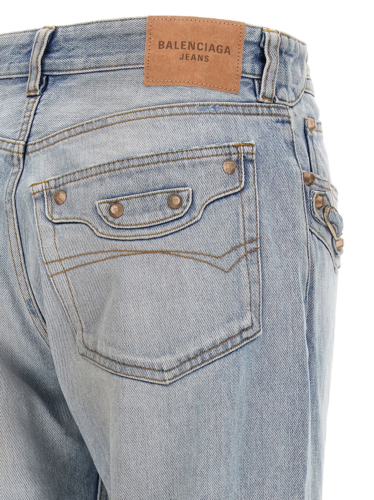 Balenciaga City Light Blue Cotton Straight-Leg Jeans