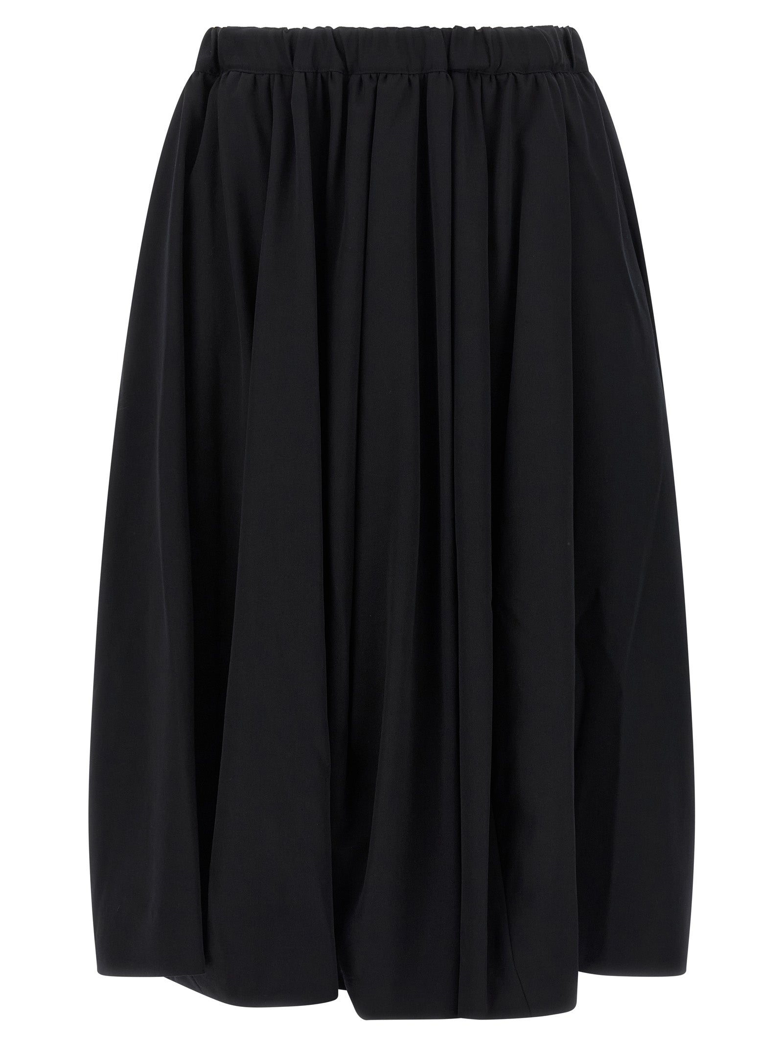 Comme des Garçons Black Wool Mini Skirt with Pleats