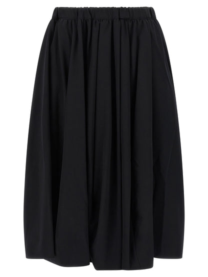 Comme des Garçons Black Wool Mini Skirt with Pleats